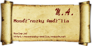 Mosánszky Amália névjegykártya